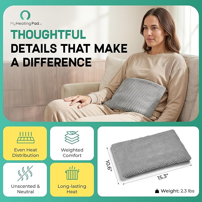 My Heating Pad Deluxe Microwavable Heating Pad for Back, Neck, Shoulder and Cramps - Deluxe Unscented Heat Pack - Chilled or Heated Pad Therapy
