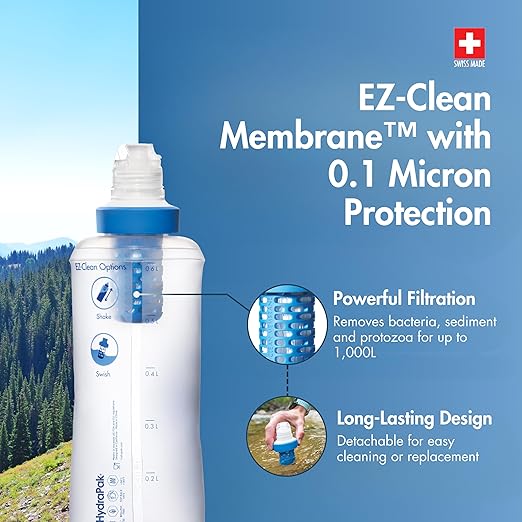 BeFree 0.6L Water Filter, Fast Flow, 0.1 Micron EZ Clean Membrane for Endurance Sports, Camping and Backpacking (8019639)