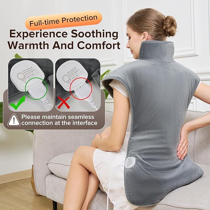 Electric Weighted Heating Pad for Neck Back Shoulder Pain Relief, Birthday Gifts for Women Men Mom Dad Elderly, 25"x37" Large Full Body Heating Pad for Menstrual Cramps - 5 Heat Levels/Auto Shut-Off