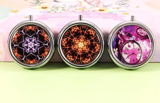 3pcs Pill Box,3 Compartment Small Pill Case for Purse, Cute Mini Medicine Organizer Travel Pill Organizer,Portable Pill Container and Medicine Vitamin Organizer