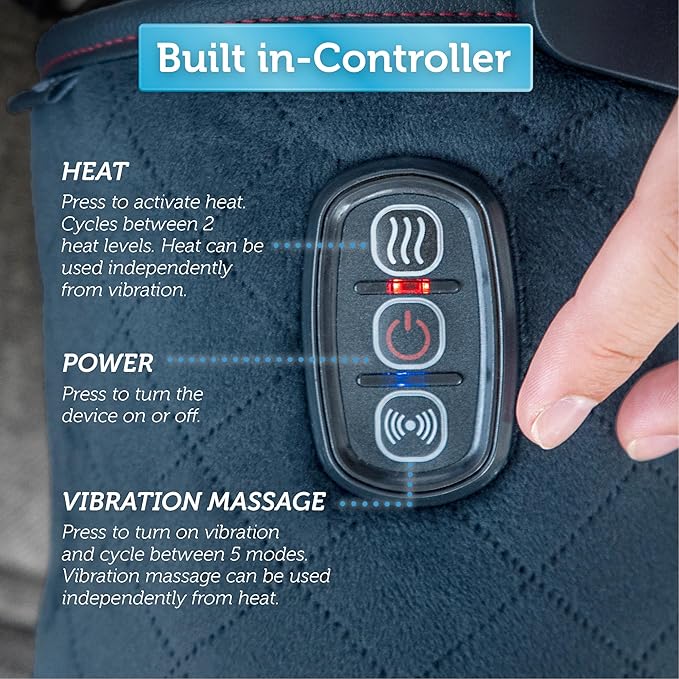 COMFIER Heated Knee Massager Heating Pad for Knee Pain Relief,Heat Knees Warmers Wrap with Massage and Vibration-Greige