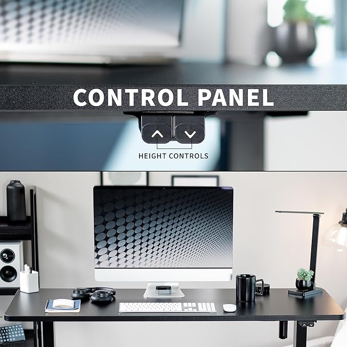 VIVO Electric Stand Up Desk Frame Workstation, Single Motor Ergonomic Standing Height Adjustable Base with Simple Controller, Black, DESK-V100EB