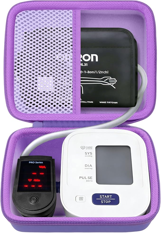 co2CREA Hard Case for Omron 3 Series Omron M2 Classic Upper Arm Blood Pressure Monitor BP7100 BP710N HEM-7120 Hem-7121 HEM-7124, Portable Travel Case Replacement, Purple