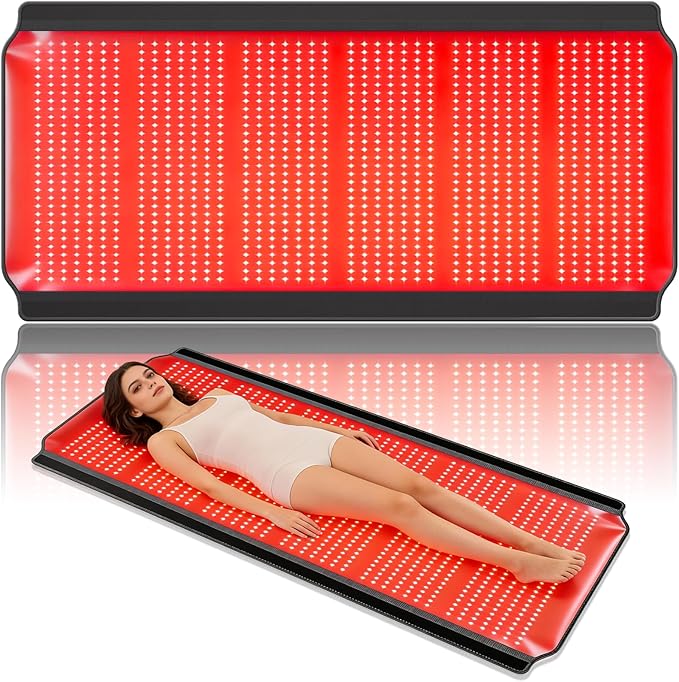 Full Body Red Light Therapy Mat, 74.8"*35.4" Whole Red Light Therapy Blanket with 3 Light Modes & 5 Working Modes, 1260 LEDs redlight with 660nm & 850nm for Men, Women, Pets