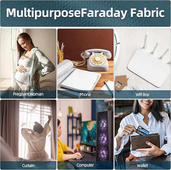 Faraday Fabric Military Grade Fabric 59×43 inch Nickel Copper Faraday Cloth for WiFi, GPS, Bluetooth, RFID, EMP Protection