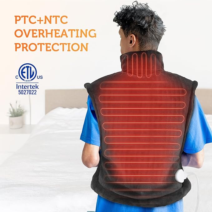 CILI Heating Pad for Back Pain Relief, 24"x36" Large Heating Pad for Neck and Shoulders Back, Electric Heat Pad with 10 Heat Settings, Back Heated Wrap, ETL Certified, Christmas Gifts for Women Men