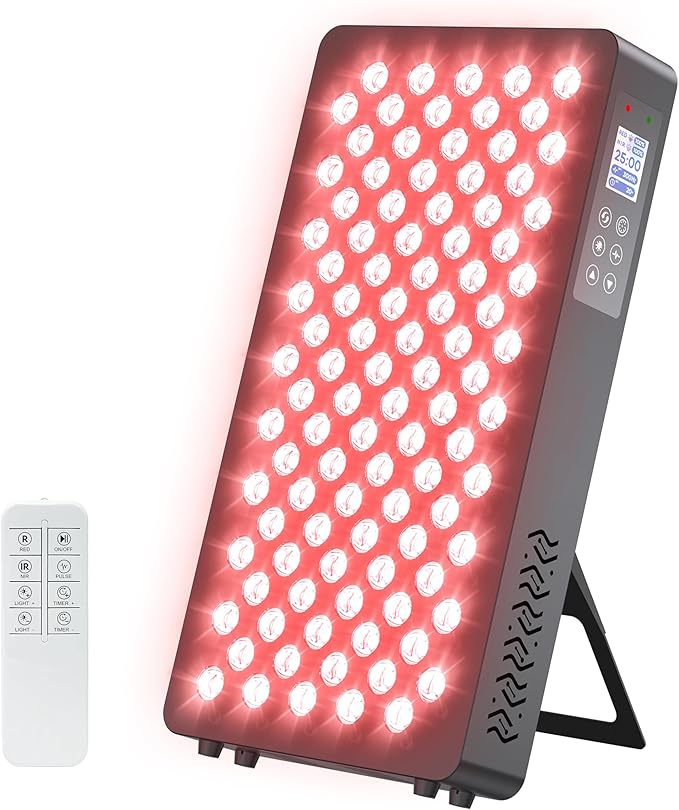 Red Light Therapy, 660nm 850nm Near Infrared Lamp with Timer & Remote Control, 100 Dual Chip LEDs Device with 500W of Power, Ideal for Face, Body (M100)