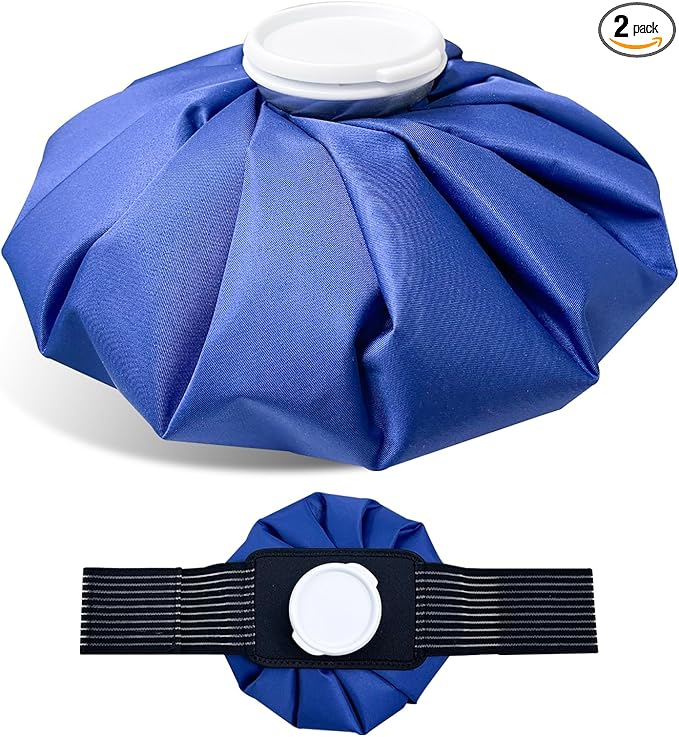 11" Large Ice Bag Pack with Wrap for Injuries, Upgrade Reusable Ice Packs, Effective Hot/Cold Therapy for Migraine, Shoulder, Neck, Knee Pain, No-Leak & Waterproof, Blue
