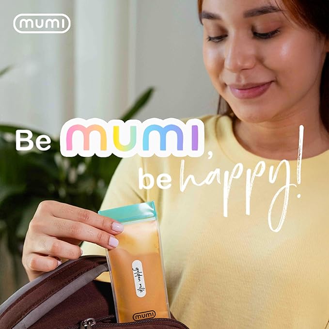 MUMI Single Dose Kit – 7pc (2.36” x 6.14”) Reusable Protein Powder Travel Container Packets with Zip-Up Bag (8” x 5”) & Funnel | Protein Powder Container to Go, Travel Powder Containers & Organizer