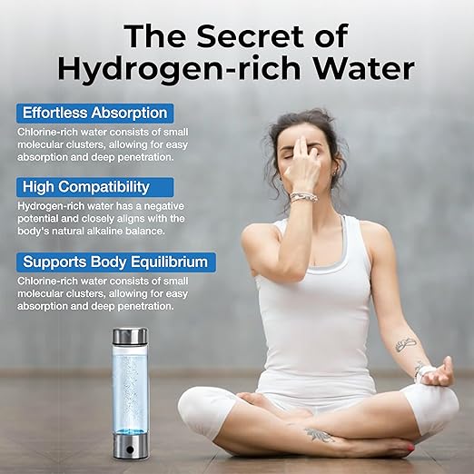 Hydrogen Water Bottle Generator, Portable 420ml Hydrogen Ionizer Machine with SPE/PEM Technology, 2 in 1 Hydrogen Water Bottle, Perfect for Office, Home, Gym, Outdoor Use, and Gift