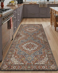 LUMI Anti Fatigue Kitchen Mat, Waterproof & Stain-Resistant Cushioned Standing Mat, Non-Slip Comfort Rug for Kitchen, Sink, Laundry, Home Office, 24" x 59", Blue Orange