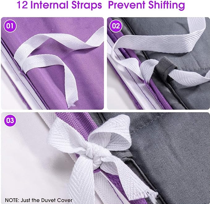 Acdyion Weighted Blankets Removable Duvet Cover for Adults Twin Size (48"x72"),Heavy Blanket Duvet Cover with Soft and Comfort Minky with 12 Ties,Machine Washable Soft Weighted Blanket Cover (Purple)