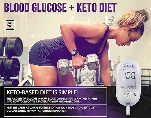 Blood Ketone & Glucose Monitoring System | Track Your Ketones & Ketogenic Diet Progress | Ketosis Test Kit with Lancing Device, 10 Keto Strips + 50 Lancets