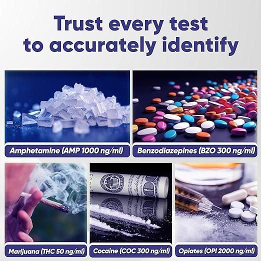 Prime Screen [5 Pack] 5 Panel Instant Urine Drug Test Kit, Medically Approved for Testing AMP, Benzos (BZO), COC, OPI, Marijuana (THC) - WDOA-754