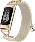 JKD X-Shape Metal Band Compatible with Fitbit Charge 6/ Charge 5 Bands for Women Men, Soft Stainless Steel Mesh Loop Strap Bracelet Wrist Band Replacement for Fitbit Charge 5/ Charge 6 Fitness Tracker