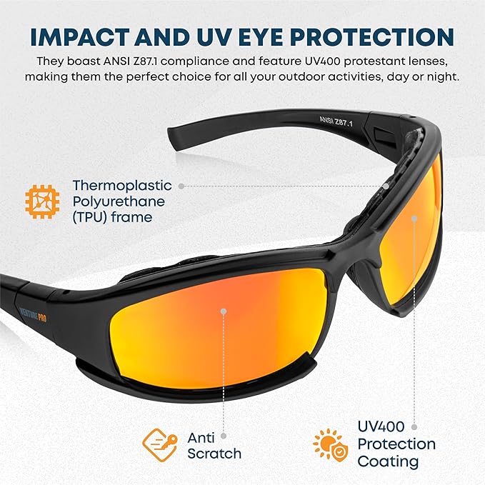 Safety Glasses Kit with Interchangeable Lenses, Anti-Scratch UV Protection, Sport Shooting Hunting Eye Protection for Men and Women, Stylish Impact Resistant Z87 Eyewear