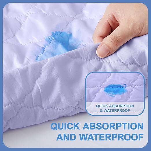 Lounsweer 3 Piece Hospital Bed Sheet Set, Purple Waterproof Bed Sheet Set, Incontinence Protection for Home and Hospital Use, Include 1 Fitted 36" x 80" x 12" 1 Flat and 1 Pillowcase