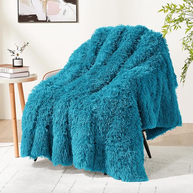 Cottonblue Weighted Blanket 25lbs 60x80 inches for Queen Bed, Faux Fur Sherpa Weighted Blanket for Adults, Plush Cozy Bed Blanket with Glass Beads for Calm and Relax,Teal Green