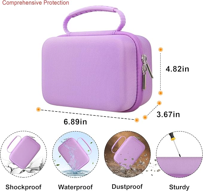 Elonbo Carrying Case for iHealth Track Smart Upper Arm Blood Pressure Monitor, Wireless Bluetooth Blood Pressure Monitor Travel Protective Bag Storage Holder, Mesh Pocket fits Range Cuff, Purple