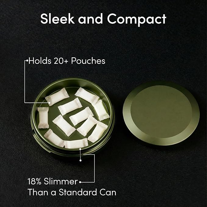 Aluminum Zyn Can – Slim Metal Zyn Container for Pouches & Snus | Core Series | Forest Green