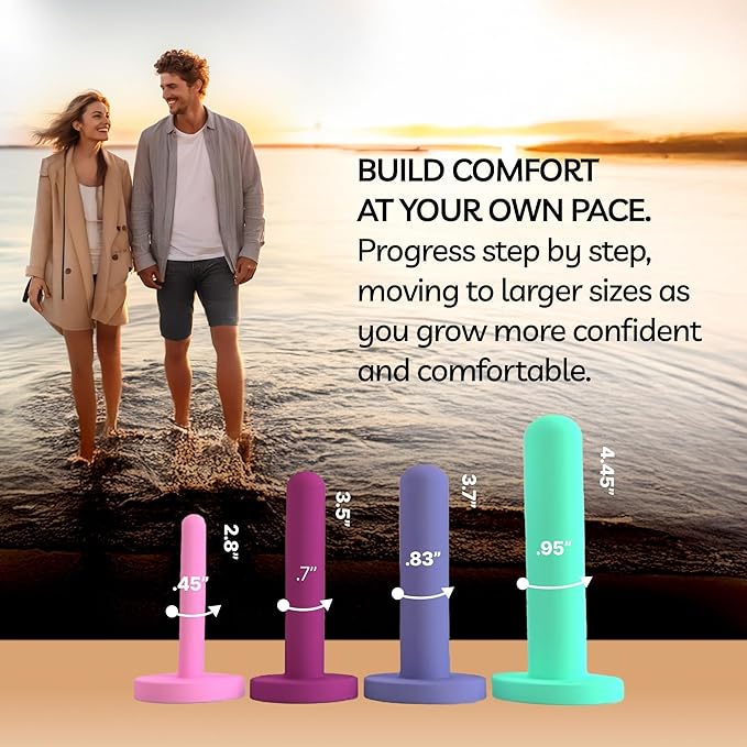 Bliss Comfort Silicone Pelvic Floor Trainer Kit – Soft & Flexible Design for Gentle Progression - 4 Piece Set-Small – Includes 1.3 Oz Bonus Bliss Glide ($10 Value)