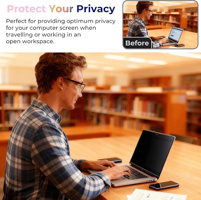 Panclincy Magnetic Privacy Screen Protector Compatible with Macbook Air 13.6/13 Inch (2022-2026, M2, M3, M4, M5), Removable Matte Anti Blue Light & Glare Protector Private Security Filter for 13.6inch Mac Laptop Shield