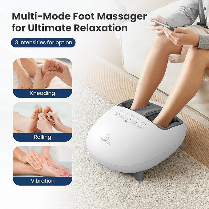 COMFIER Shiatsu Foot Massager with Heat, Kneading and Vibration Heated Foot Feet Massager for Neuropathy Plantar Fasciitis