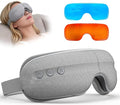 Eye Massager with Heat and Cooling, 5 Massage Modes for Eye Dry Fatigure and Migraines Relief, Lightweight Foldable for Office Home Travel Stress Relief, Gift for Women Men (Grey)