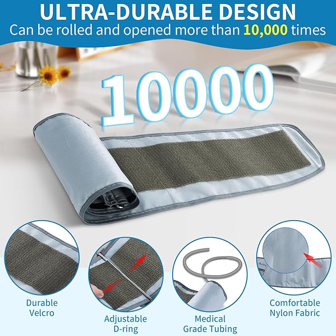 8.6-26 Inches (22-66cm) XXL Blood Pressure Cuff with 6 Connectors, Extra Large BP Replacement Cuff Compatible All Automatic Blood Pressure Monitors, for Normal and Big Arms (BP Cuff Included Only)