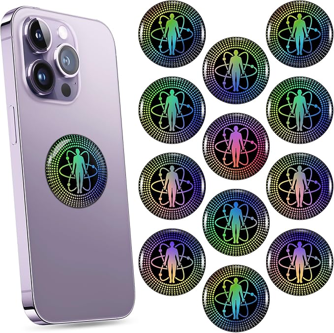 Zonon 18 Pieces Emf Stickers Emf Blocker for Cell Phone Radiation Equipment Neutralizers Devices Accessories for Laptops Computers(Futuristic)