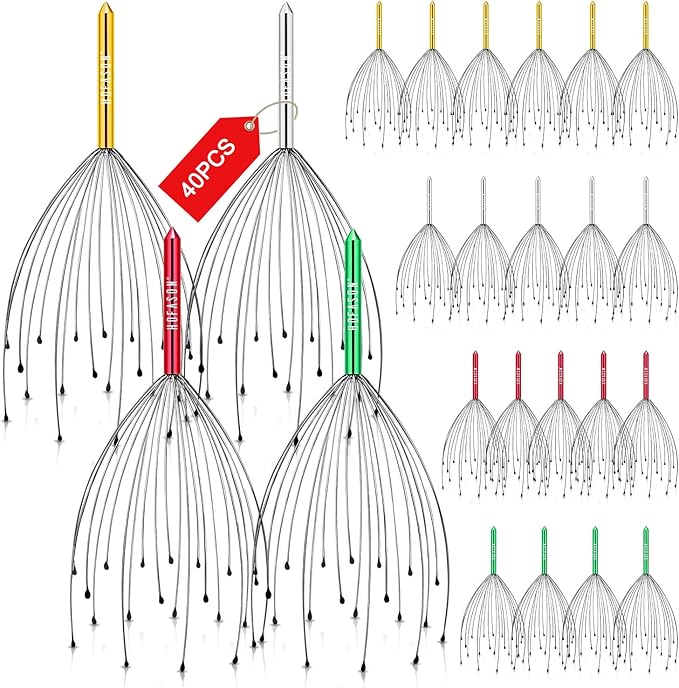 HOFASON 40PCS Scalp Massager Hair Growth Head Scratcher, Mothers Day Birthday Gifts for Mom, Christmas Bulk Gifts for Women Men, Prizes for Adults, Head Massager Relax for Body Home Office Spa Travel