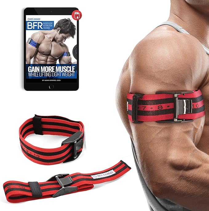 Occlusion Bands (PRO X) – 2 Pack, 2 Inch Wide, Blood Flow Restriction Band Set for Arms w/ Pull to Tighten, Quick-Release Buckle & Training eBook