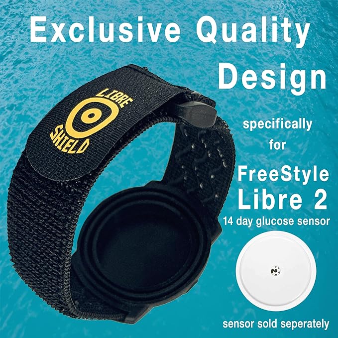 Armband 2 ~ Freestyle Libre 2/2+ / Rio - Sensor Saver - No More Adhesive Patches (Black Matte)
