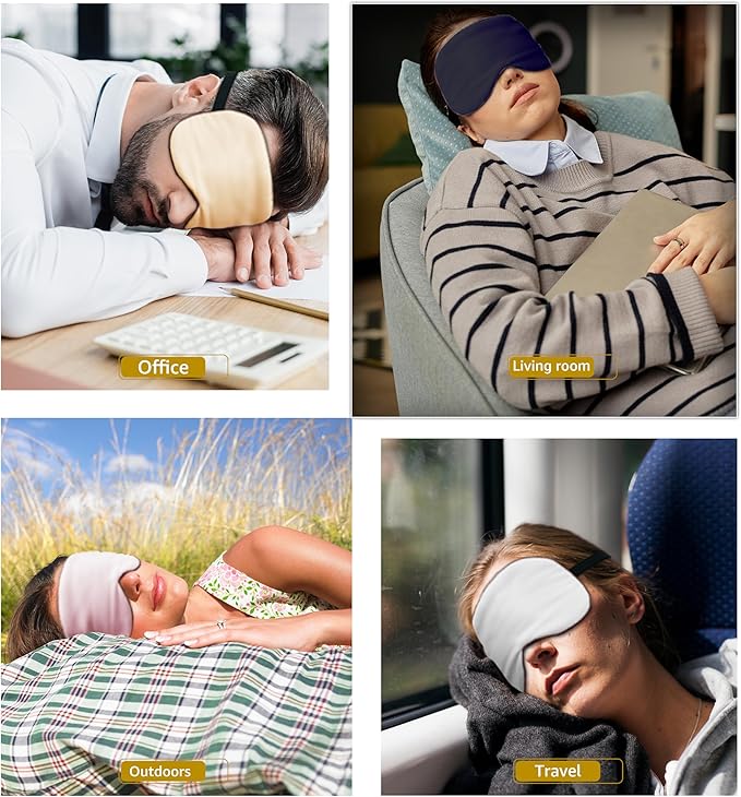 Luxury Pure Silk Sleep Mask | 100% Natural Mulberry Silk | Double-Sided Softness | Adjustable Strap & Full Light Blocking | Perfect for Travel, Office Naps & Nighttime Sleep (Pink)