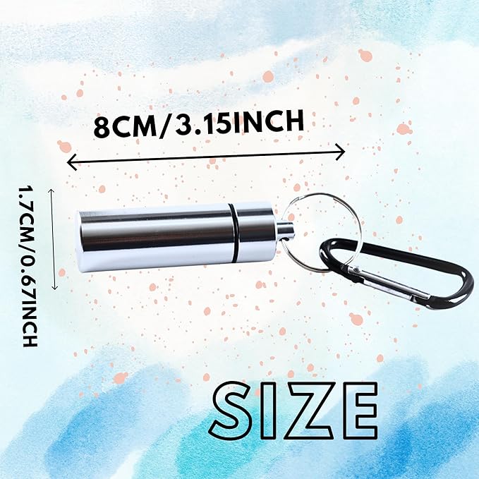 Small Portable Pill Case, (10 Pack) Waterproof Aluminum Pill Organizer with Keychain Portable Travel Case for Medications Vitamins Airtight Multiple Colors for Camping Outdoor Activities