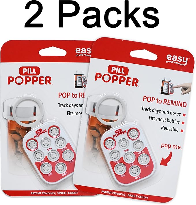 Pill Popper - Memory Aid Medication Dose Tracker (2 Pack)