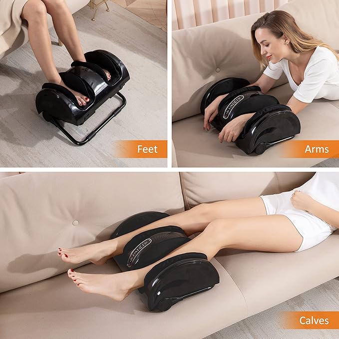 Snailax Foot Massager with Heat, Shiatsu Feet and Calf Massager Machine for Plantar Fasciitis, Neuropathy, Improve Circulation, Foot Leg Massager, Gifts(Without Remote Control)