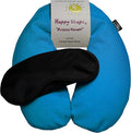 Microwavable Unscented Flax Seed Neck Wrap & Free Sleep Eye Mask - Hot Cold Heating Pad for Shoulder & Neck Pain Relief Pillow - Stress & Migraine Relief - Heat or Freeze - Turquoise
