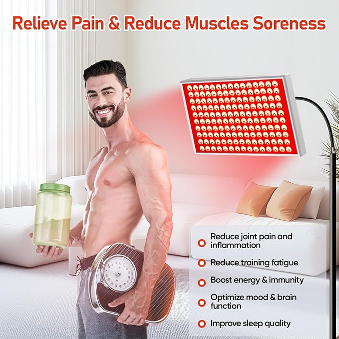 Red Light Therapy for Face and Body – 150 LED, 660nm Red & 850nm Near Infrared Lamp with Adjustable Stand, Dual Wavelength for Skin, Muscle & Joint Recovery | Home & Professional Use