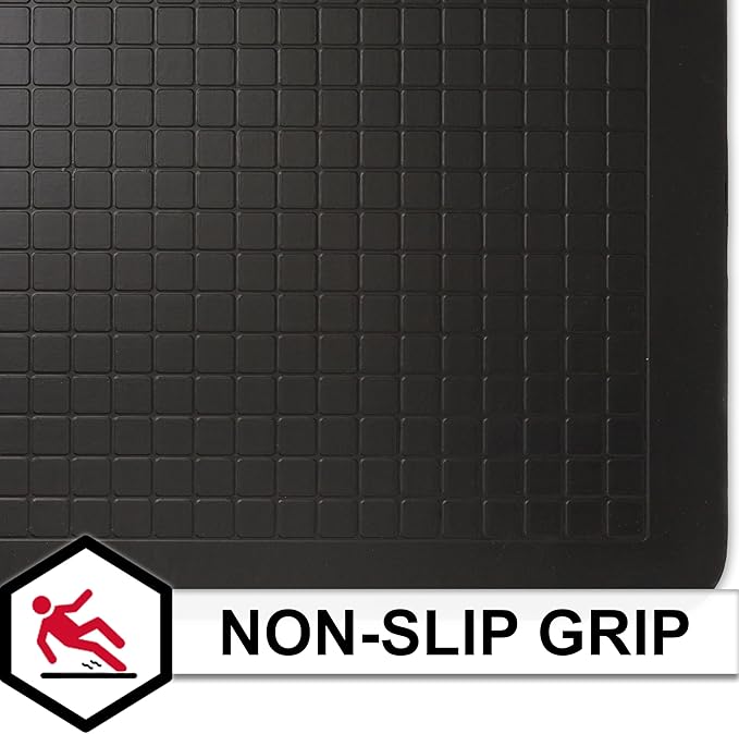 Tempur-Pedic Ultra Comfort Anti-Fatigue Frame Raven 1' 8" x 3' 6" Kitchen Floor Mat Cushioned Ergonomic Standing Desk Mat Waterproof Non-Skid Foam