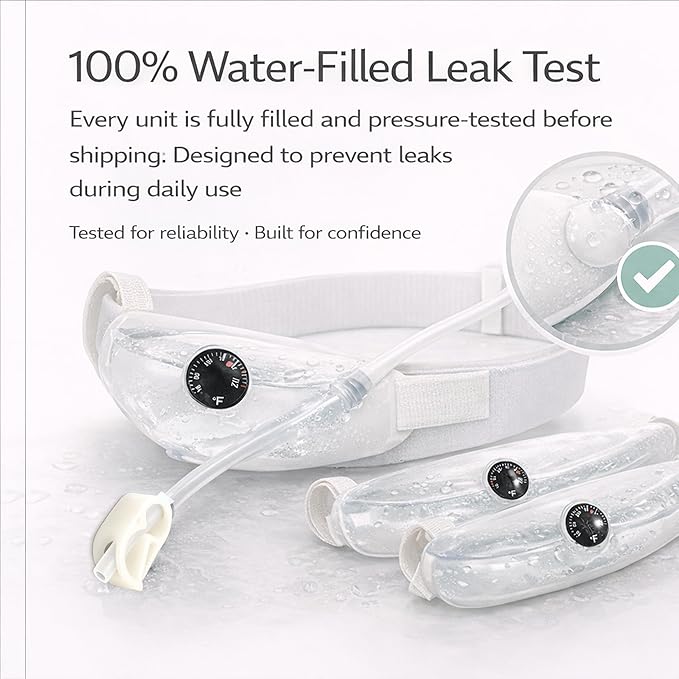 Urine Test Complete Kit – Hidden 2-4 oz Silicone Sample Bag with Adjustable Elastic Belt, No-Leak Seal, Body-Heat Retention, Built-in Mechanical Thermometer (L)