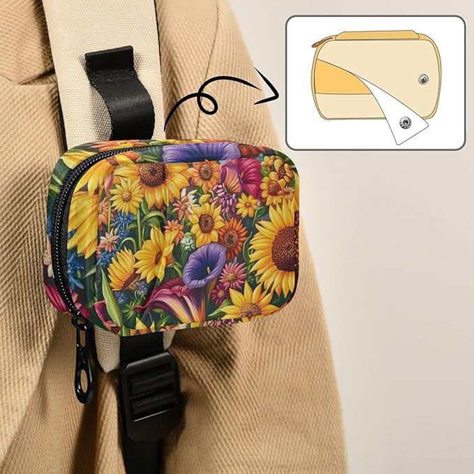 Travel Pill Case Sunflowers Flowers Leaf Weekly Small Pill Box 7 Day Pill Box Pill Organizer Bag