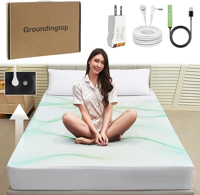 Grounding Sheets Full XL Grounding Bed Fitted Sheet Deep Pocket 90% Cotton 10% Silver Fiber Bare Earth grounding Sheets,Grounded Sheet Earth Connected Bed Sheet (White,Full XL,54" * 80" * 15")
