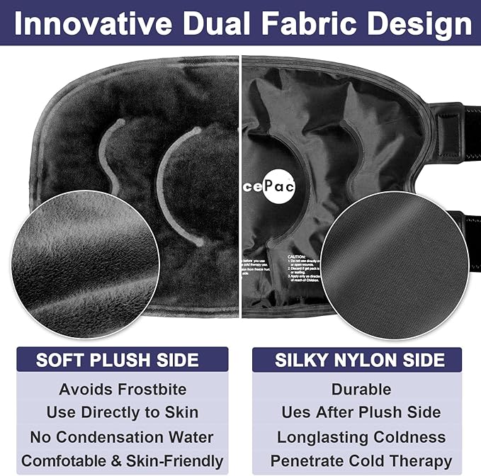 2 Ice Pack for Knee Pain Relief, Reusable Gel Ice Wrap for Injuries, Swelling, Knee Replacement Surgery, Cold Compress Therapy for Arthritis, Meniscus Tear and ACL, Black