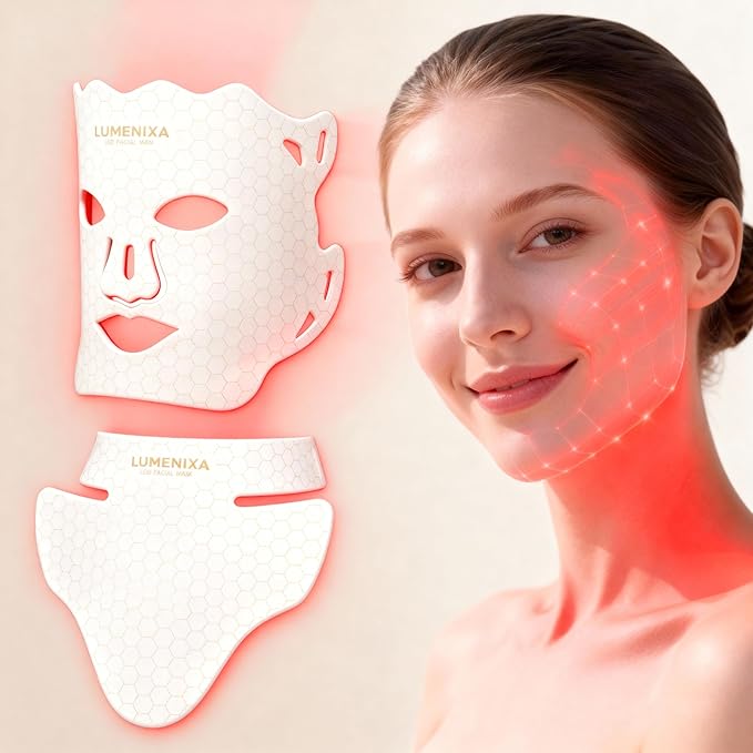 Red Light Therapy for Face and Neck, 7 Colors LED Facial Light Therapy Mask - Birthday, Christmas, Mothers Day, Valentines Day, Self Care Gifts for Her Women Mom Best Friend Wife Teacher
