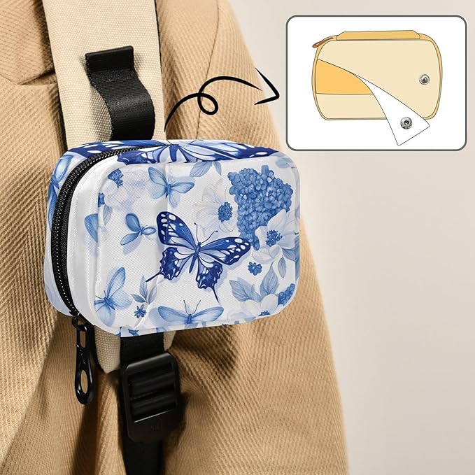 Travel Pill Case Abstract Flowers Floral Weekly Small Pill Box 7 Day Pill Box Pill Organizer Bag