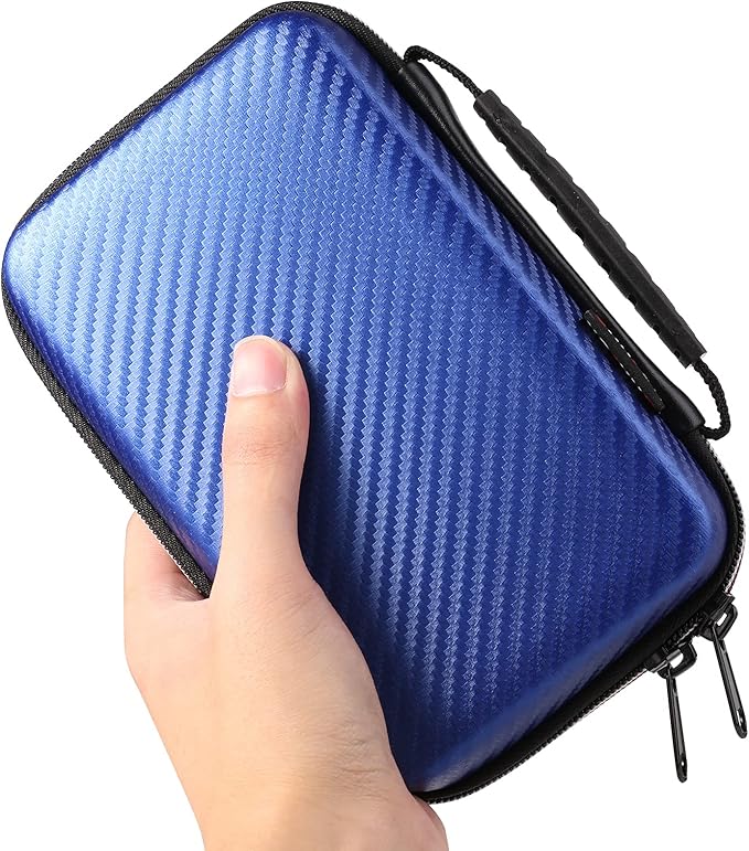 Diabetic Organizer Carrying Case with Handble Strap for Blood Sugar Test Strips, Medication, Glucose Meter, Pills, Pens, USB Cables, Insulin Syringes, Needles, Lancets, Hard Shell Travel Kits (Blue)
