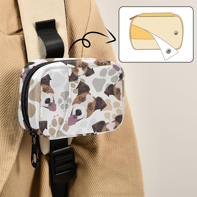 Jack Russell Terrier Dog Pill Box 7 Day Pill Case Travel Pill Organizer Bag with Zipper Portable Weekly Vitamin Medicine Supplement Holder Pouch Bag