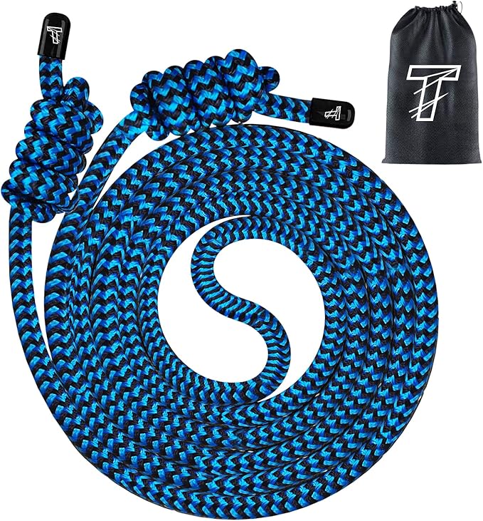 Flow Rope Exercise Jump Rope For Fitness, Working Out, Flow with 9 Ft Adjustable Double Woven Workout Rope For Men, Women, Beginners' Training – Indoor & Outdoor Cardio