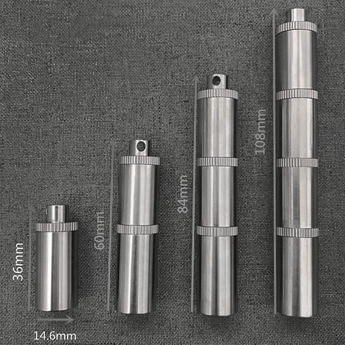 Portable Multi-Layer Pill Case Waterproof Equipment Storage Tank Pure Titanium, Small Portable Pill Case Medicine Bottle Keychain Emergency Outdoor First Aid Box Supplies (Style 1)